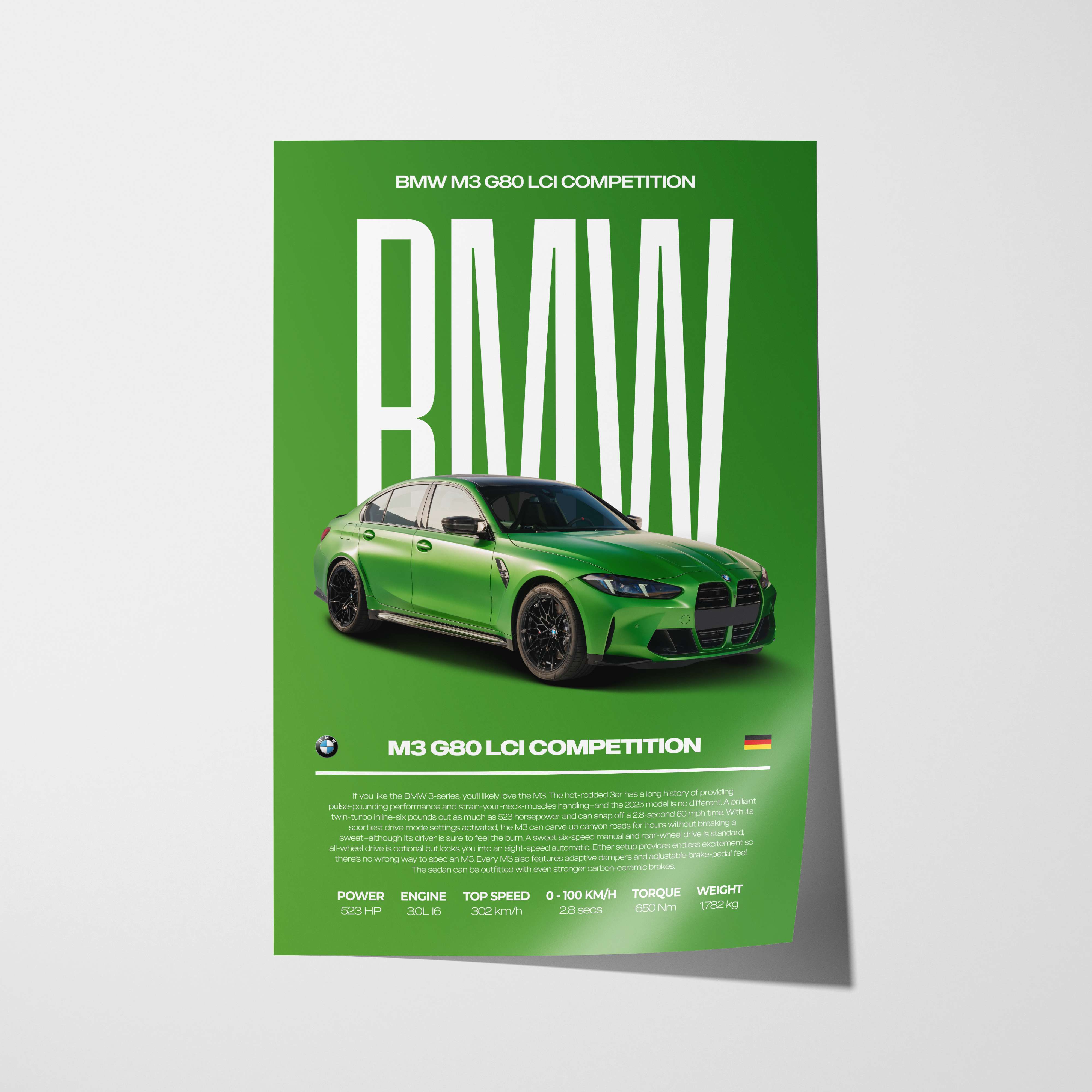 BMW M3 G80 LCI Competition Poster