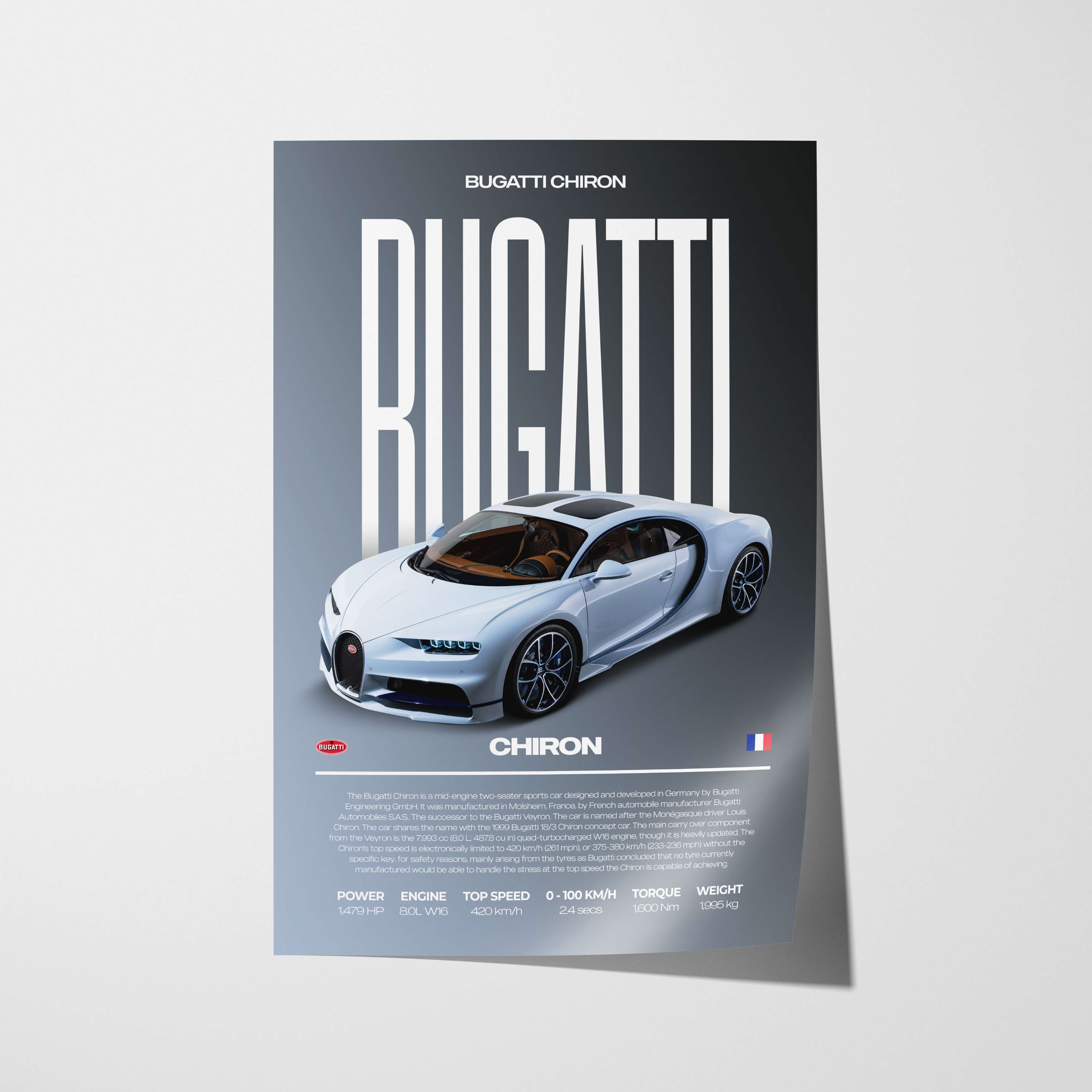 Bugatti Chiron Poster