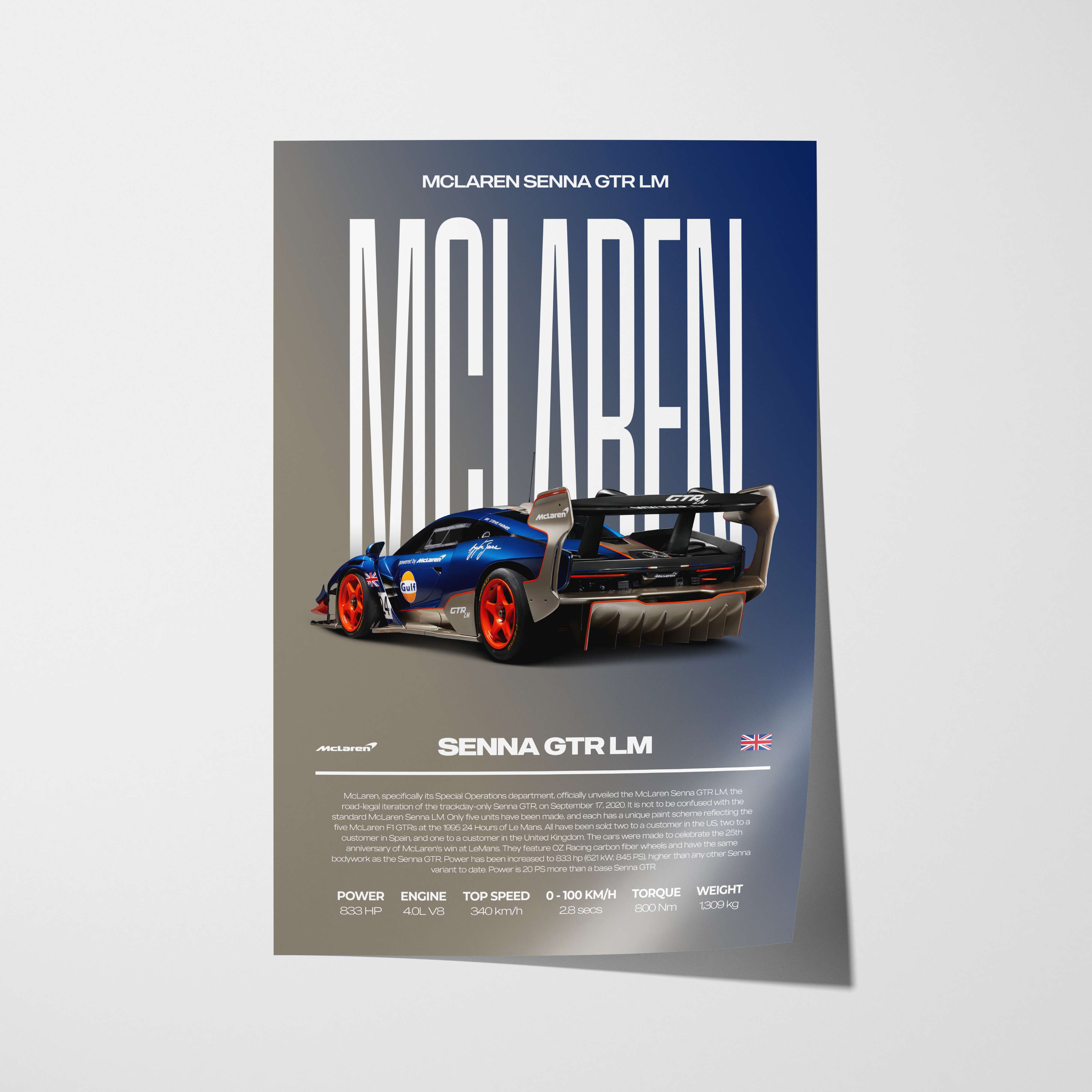 McLaren Senna GTR LM Poster