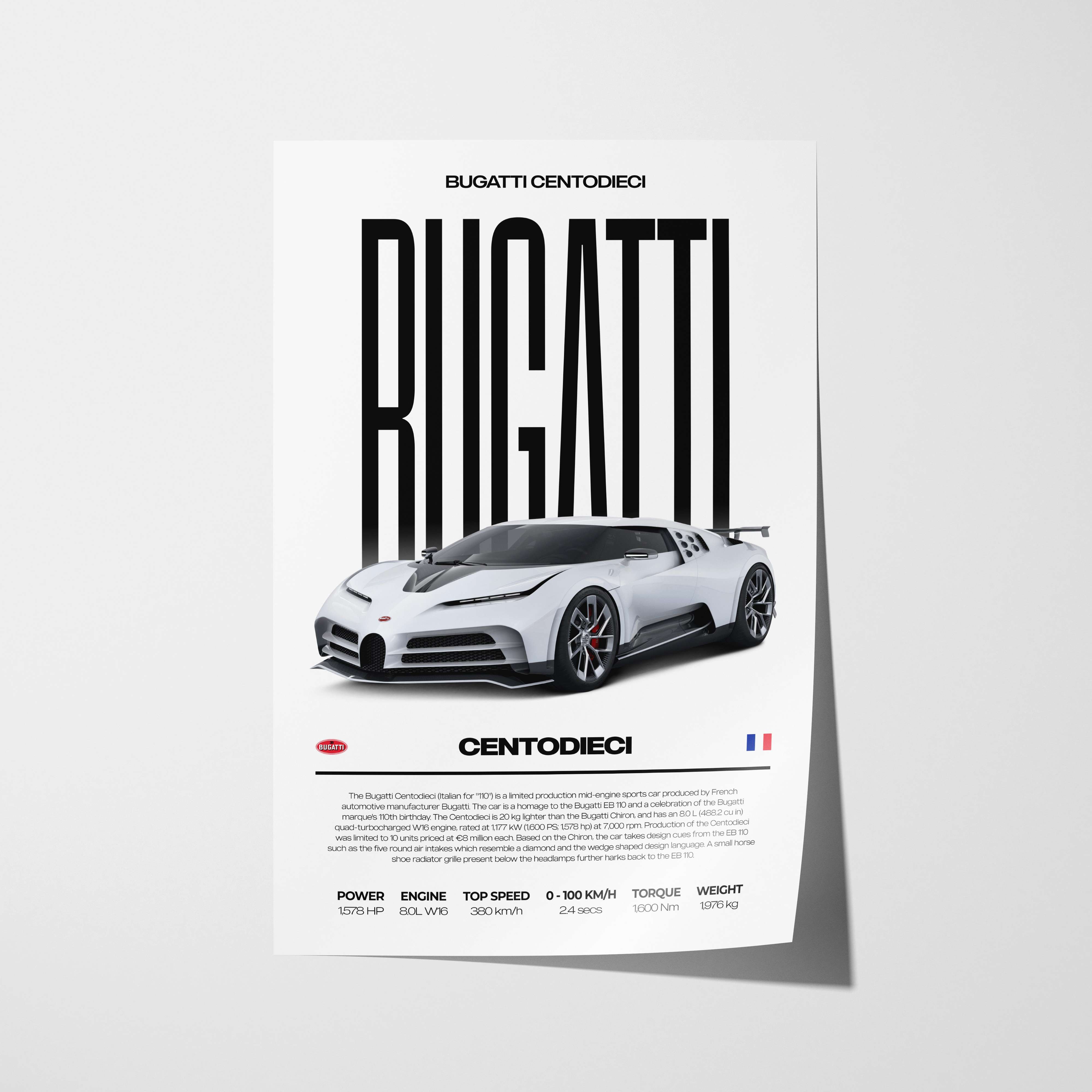 Bugatti Centodieci Poster