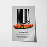 Miura P400 SV Car Poster