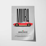 Miura P400 SV Car Poster