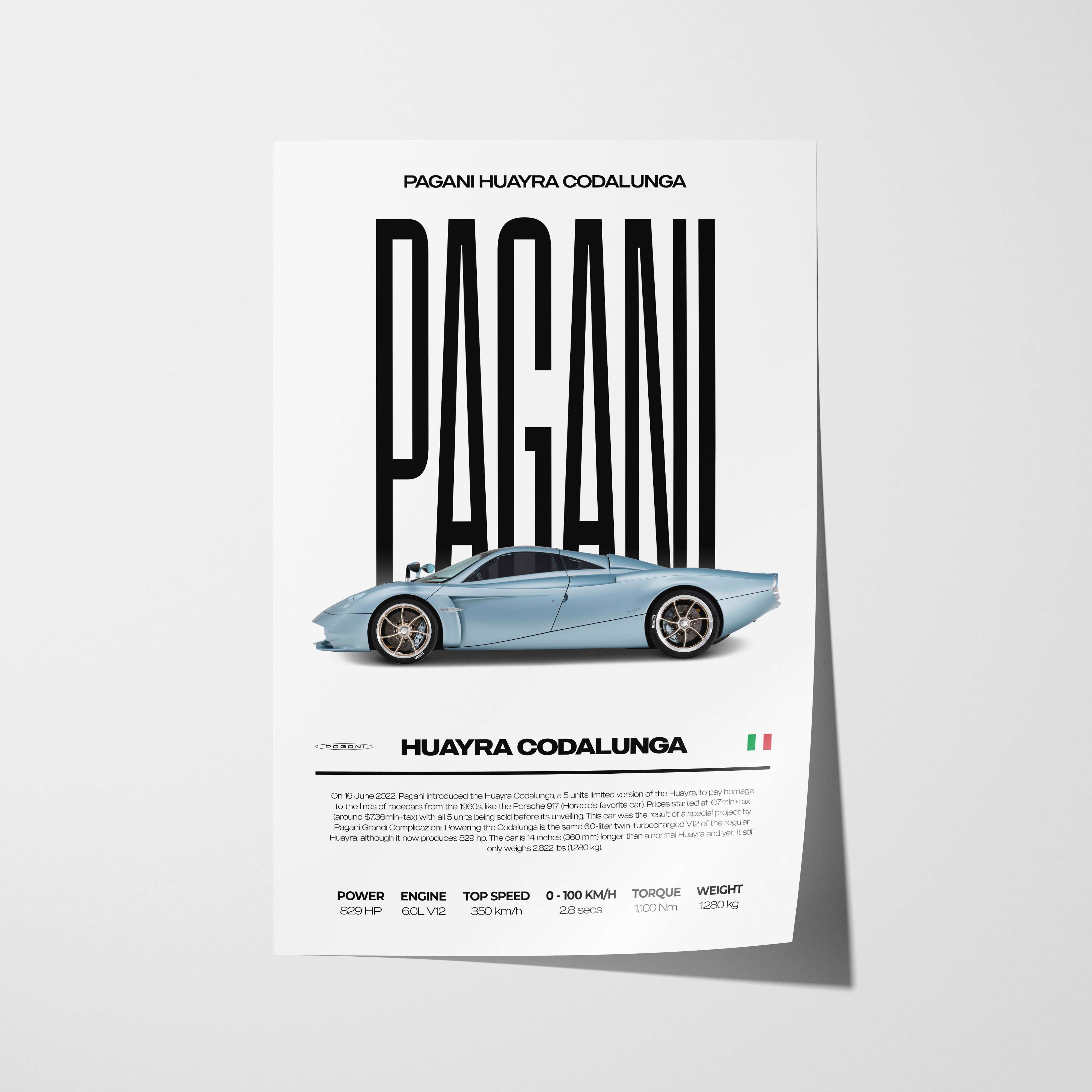 Pagani Huayra Codalunga Poster