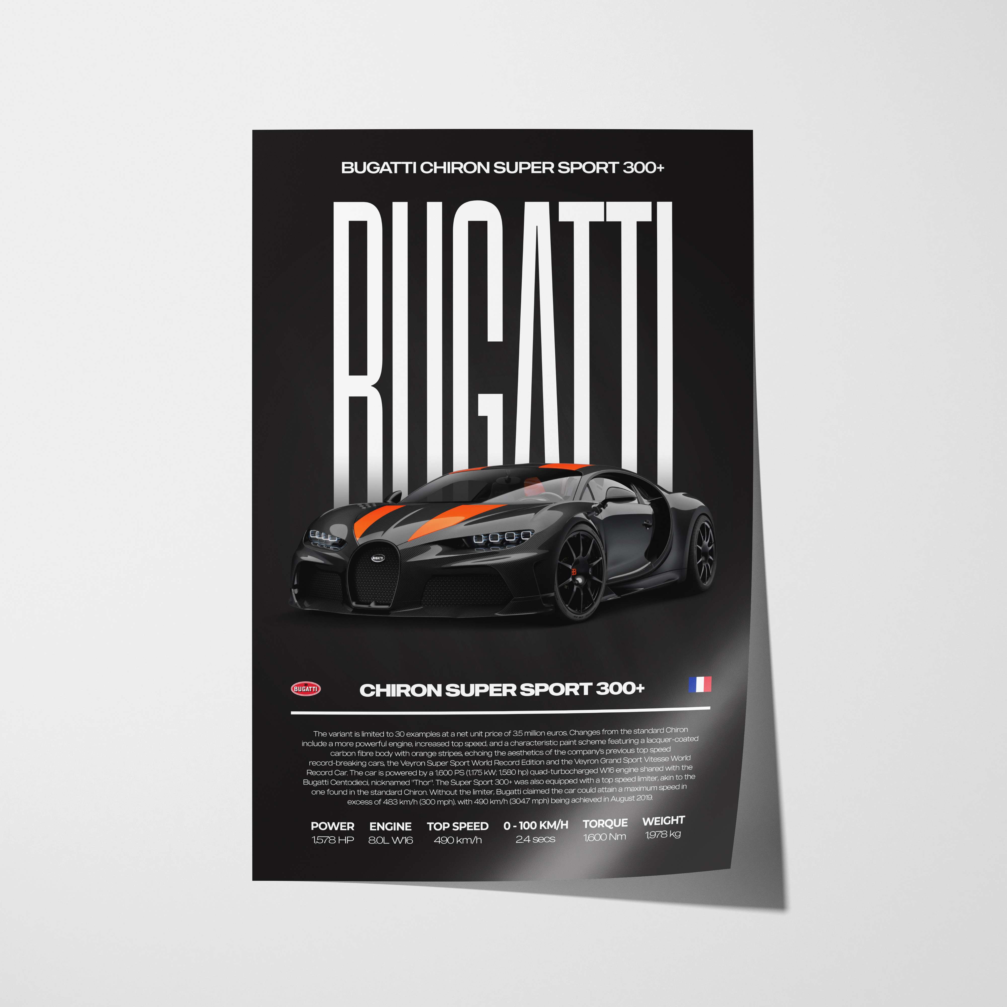 Bugatti Chiron Super Sport 300+ Poster