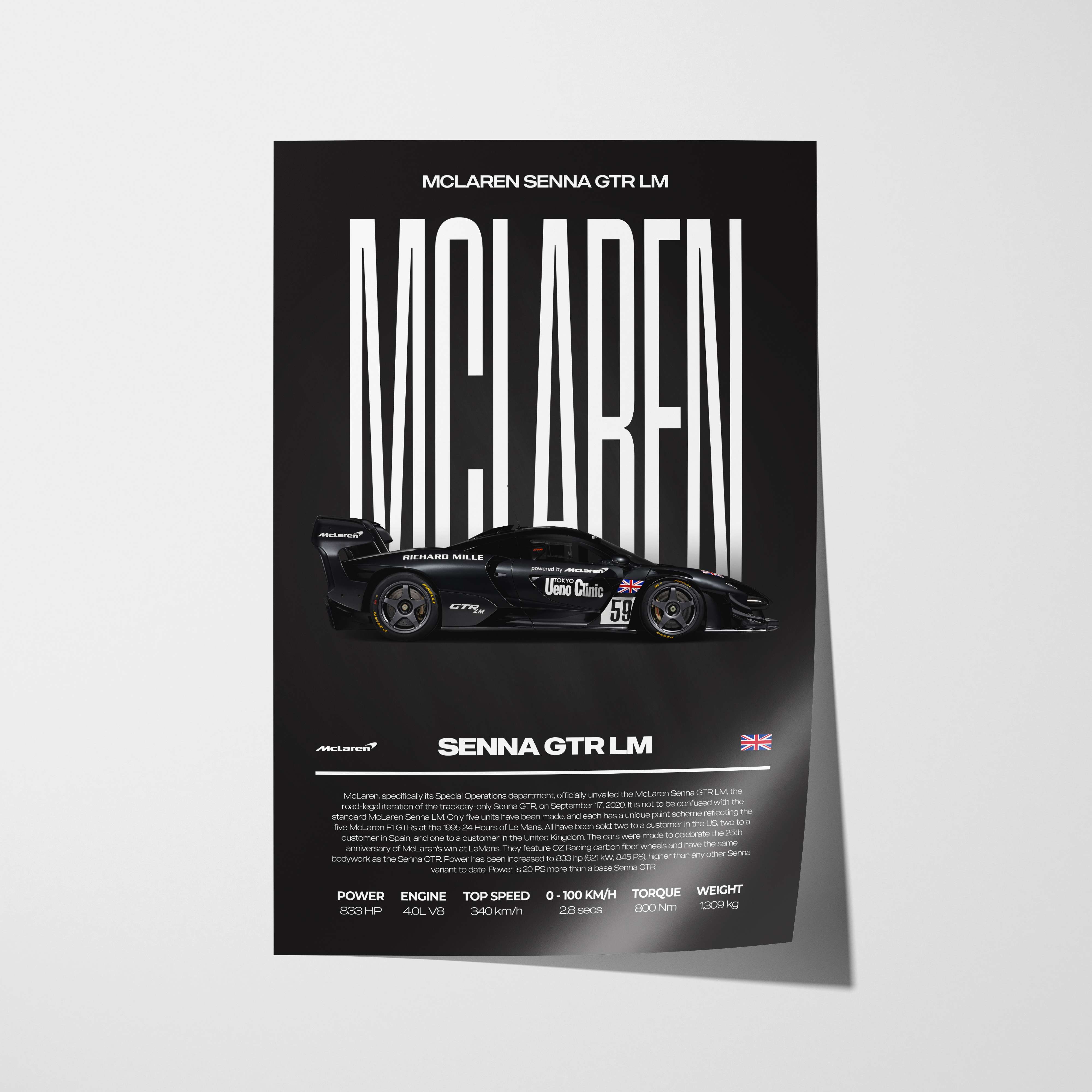 McLaren Senna GTR LM Poster