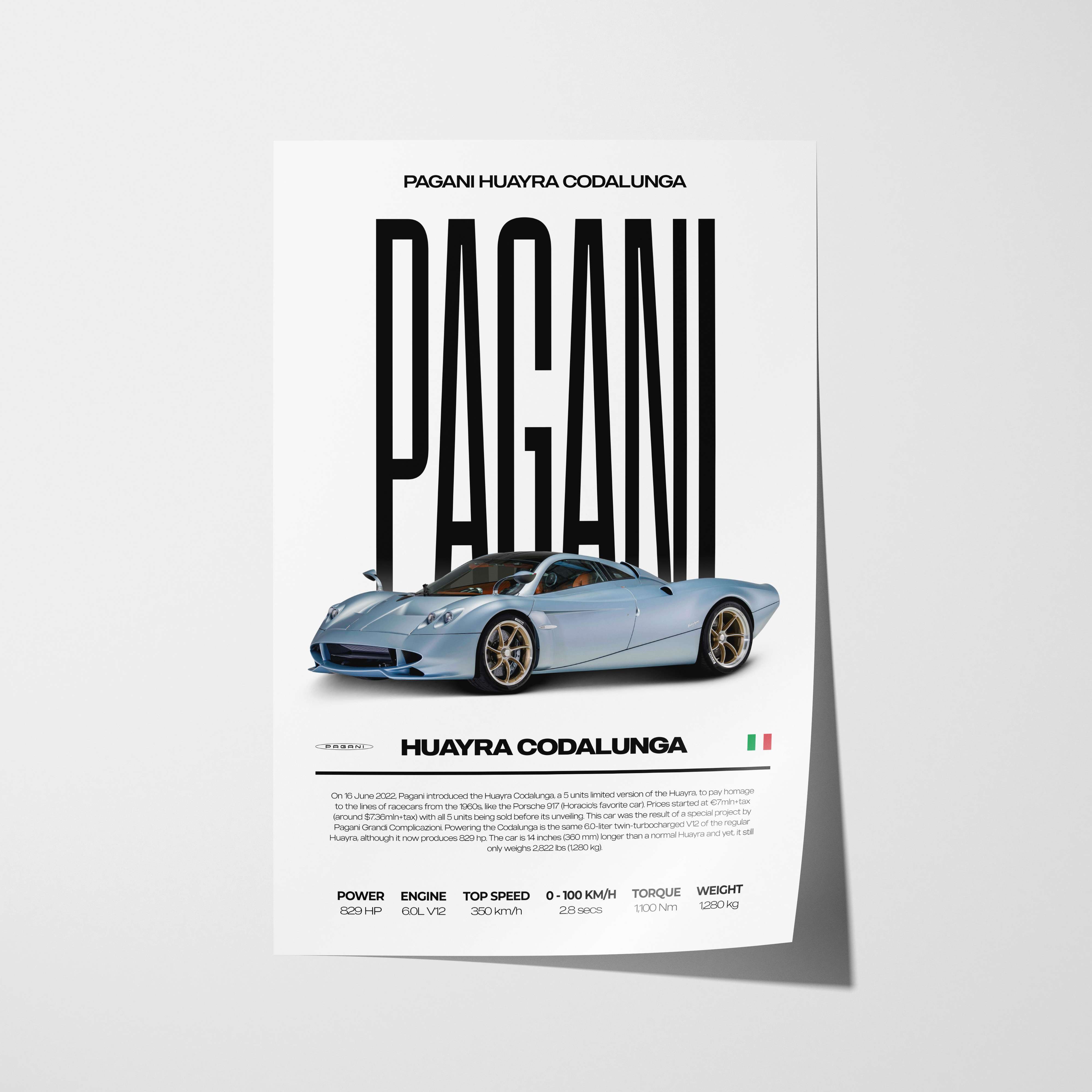 Pagani Huayra Codalunga Poster