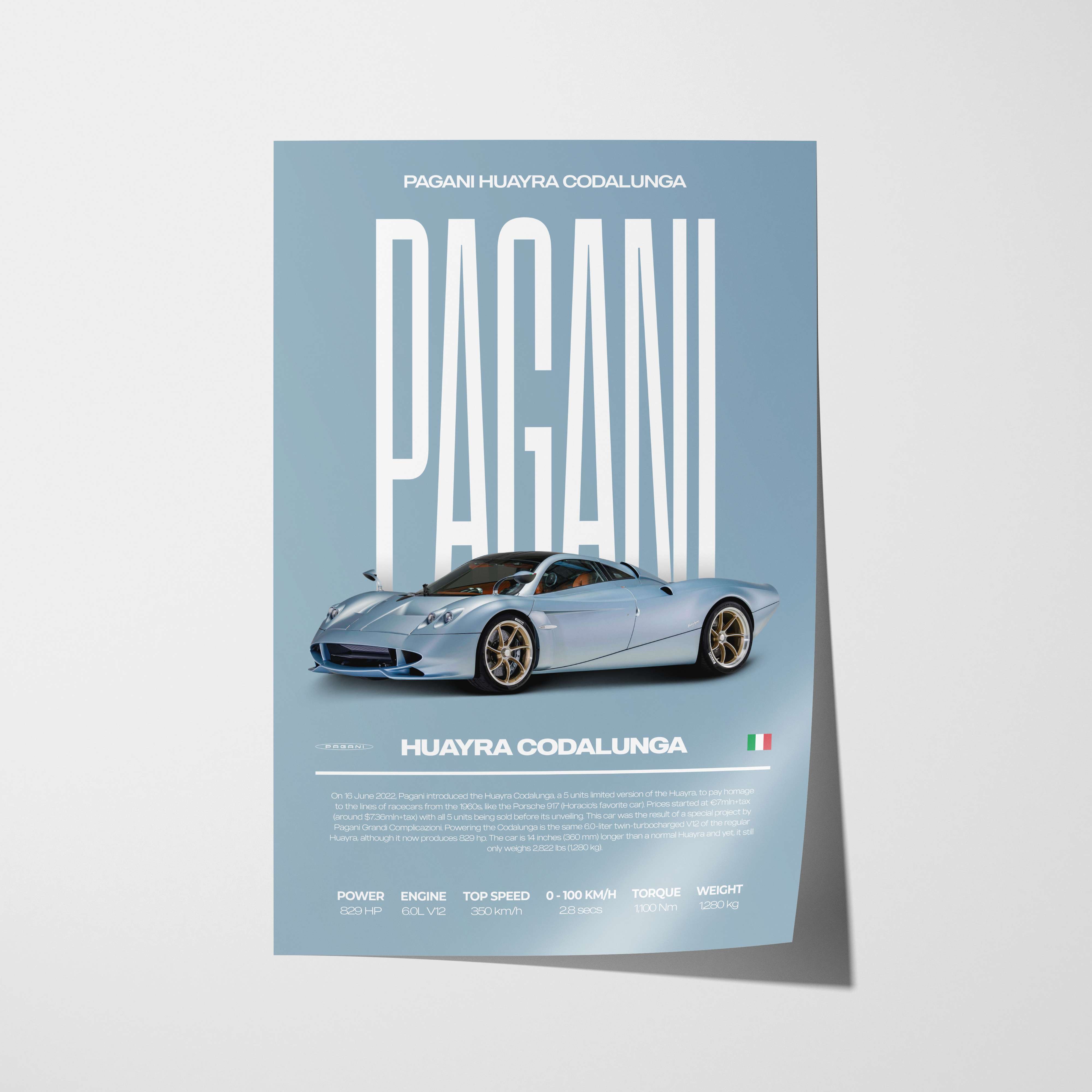 Pagani Huayra Codalunga Poster