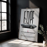 E-Type Lightweight Roadster Car Poster