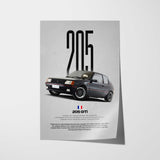205 GTI Car Poster