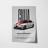 Giulia Quadrifoglio Car Poster