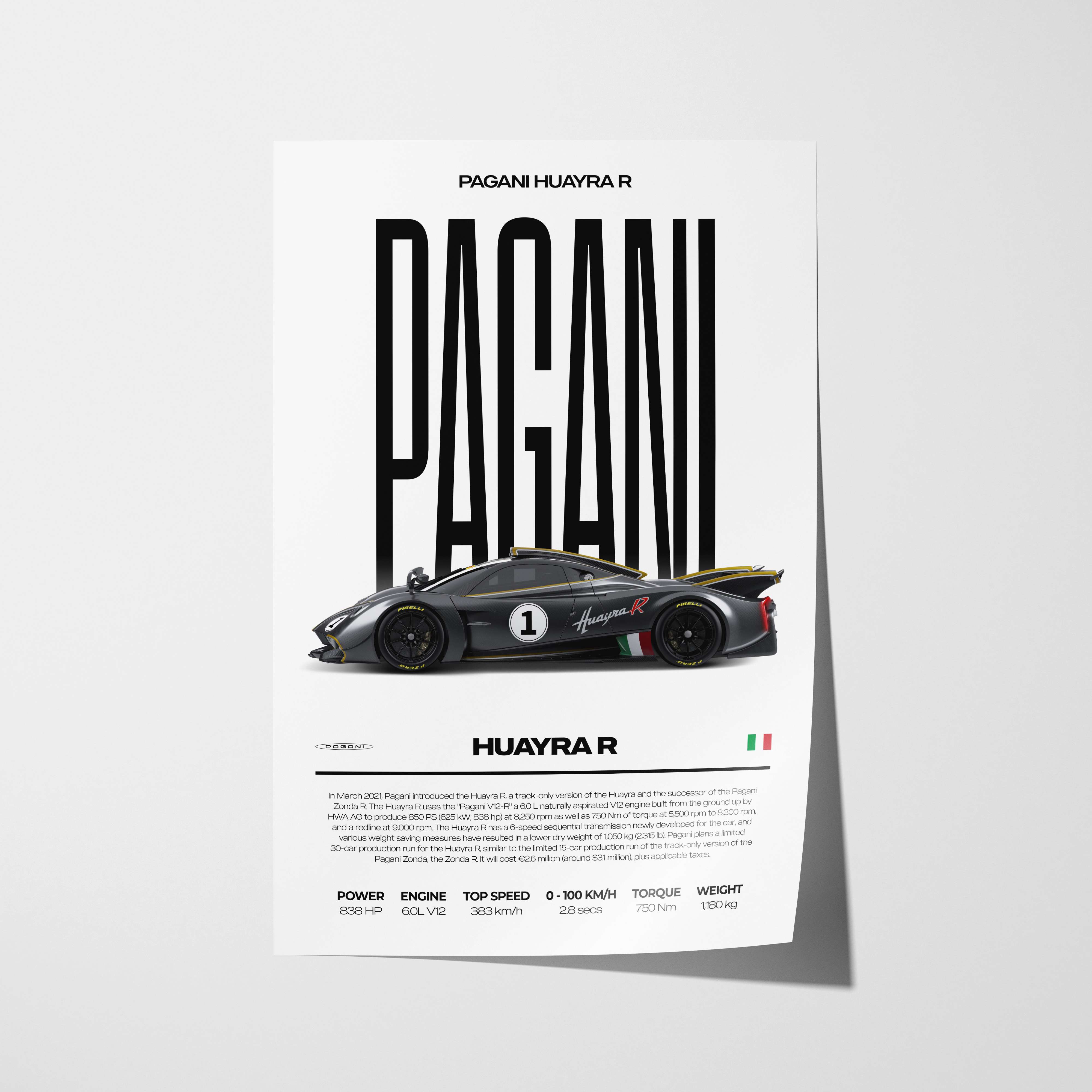 Pagani Huayra R Poster