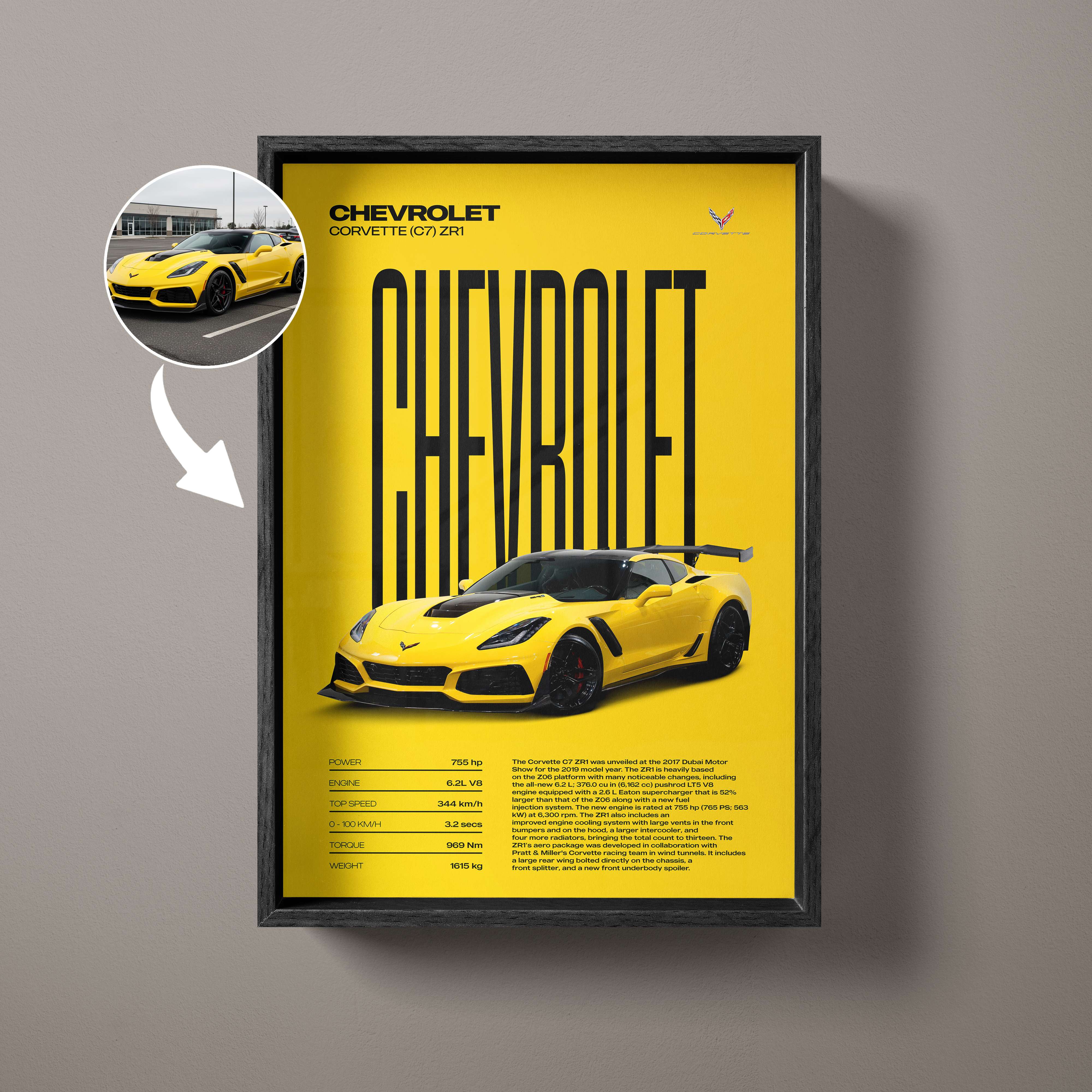 Editorial Custom Car Poster – Artist Handmade