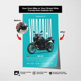 Modern Custom Motorcycle Poster – Artist Handmade