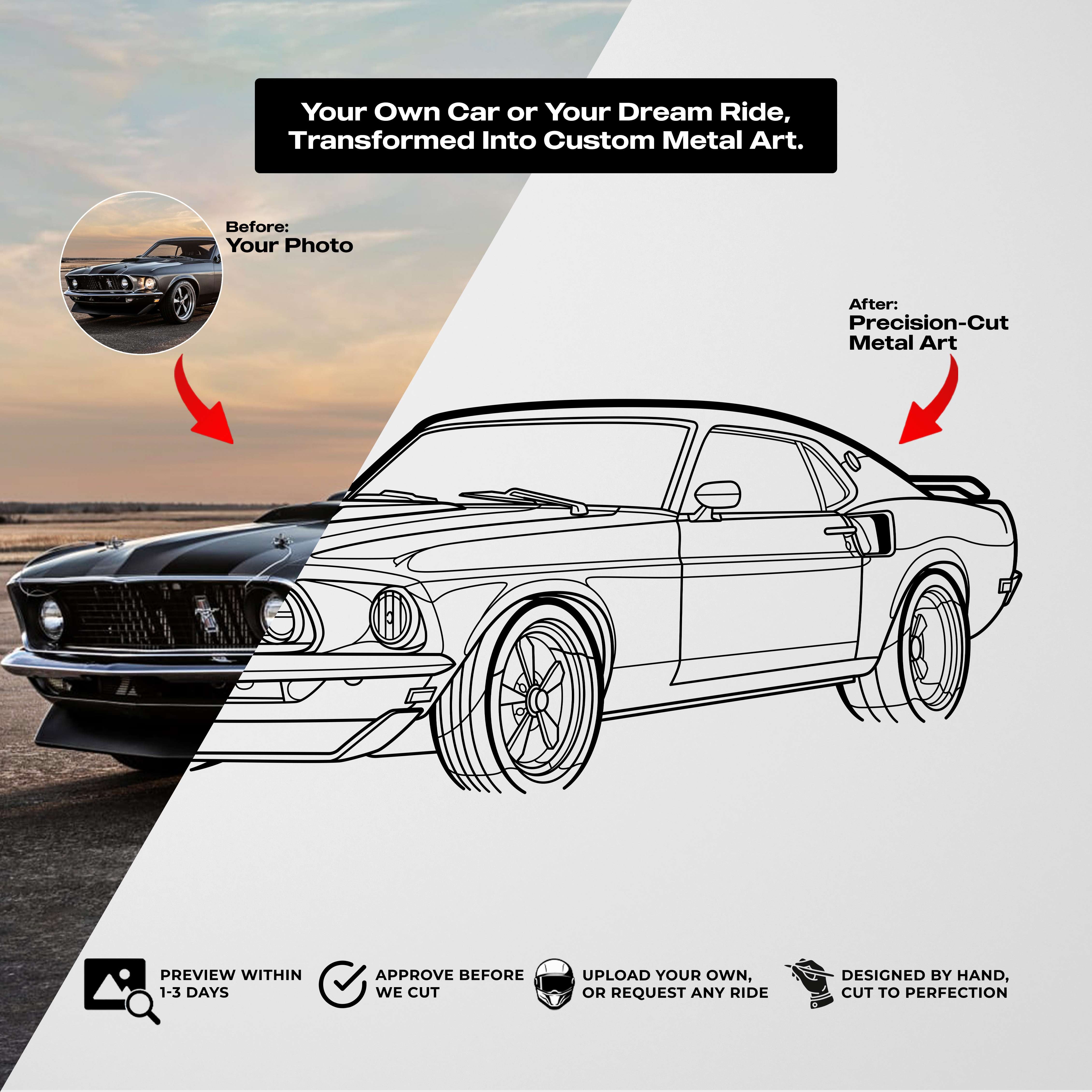 Custom Car Metal Art - Precision-Cut & Designed by Hand