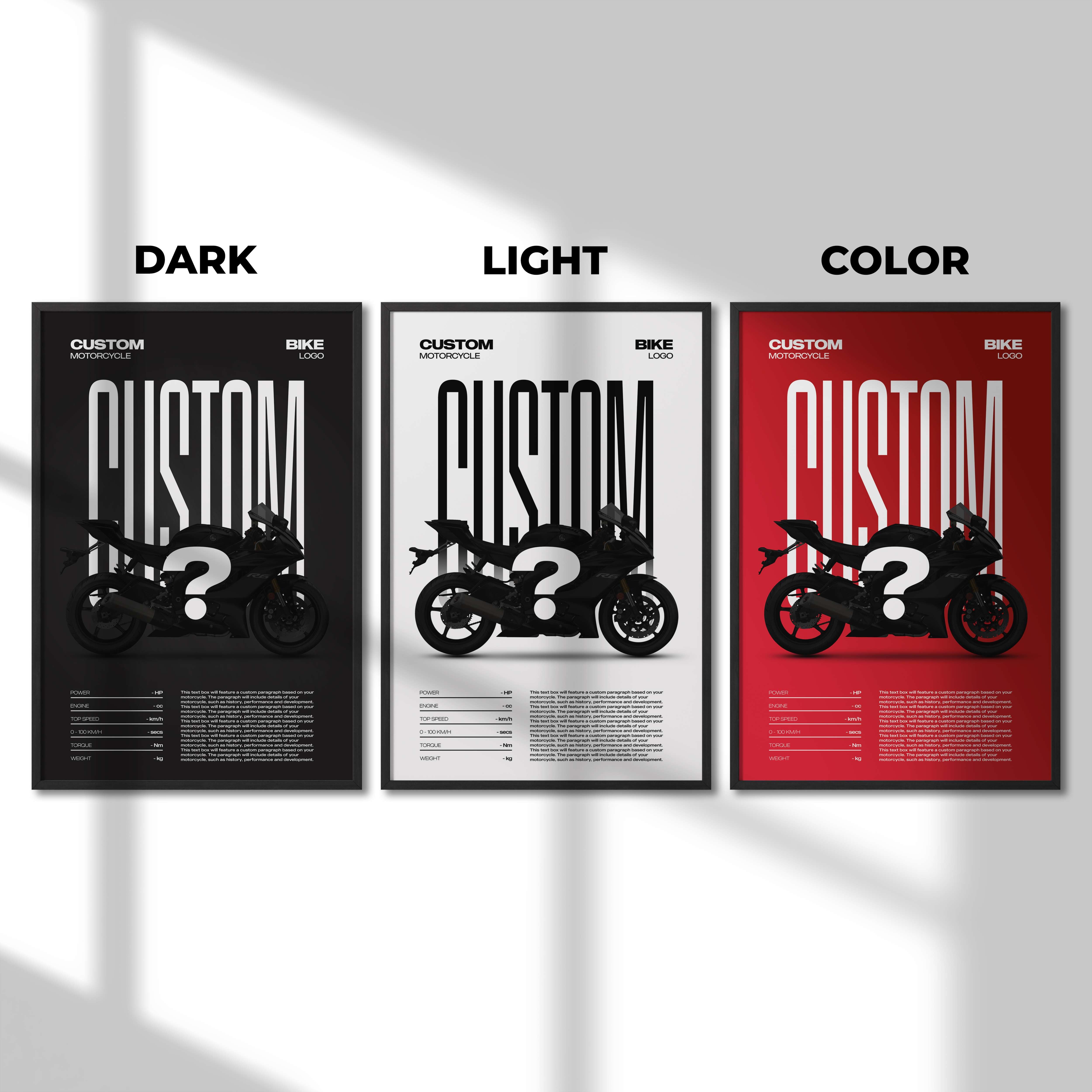 Editorial Custom Motorcycle Poster – Artist Handmade