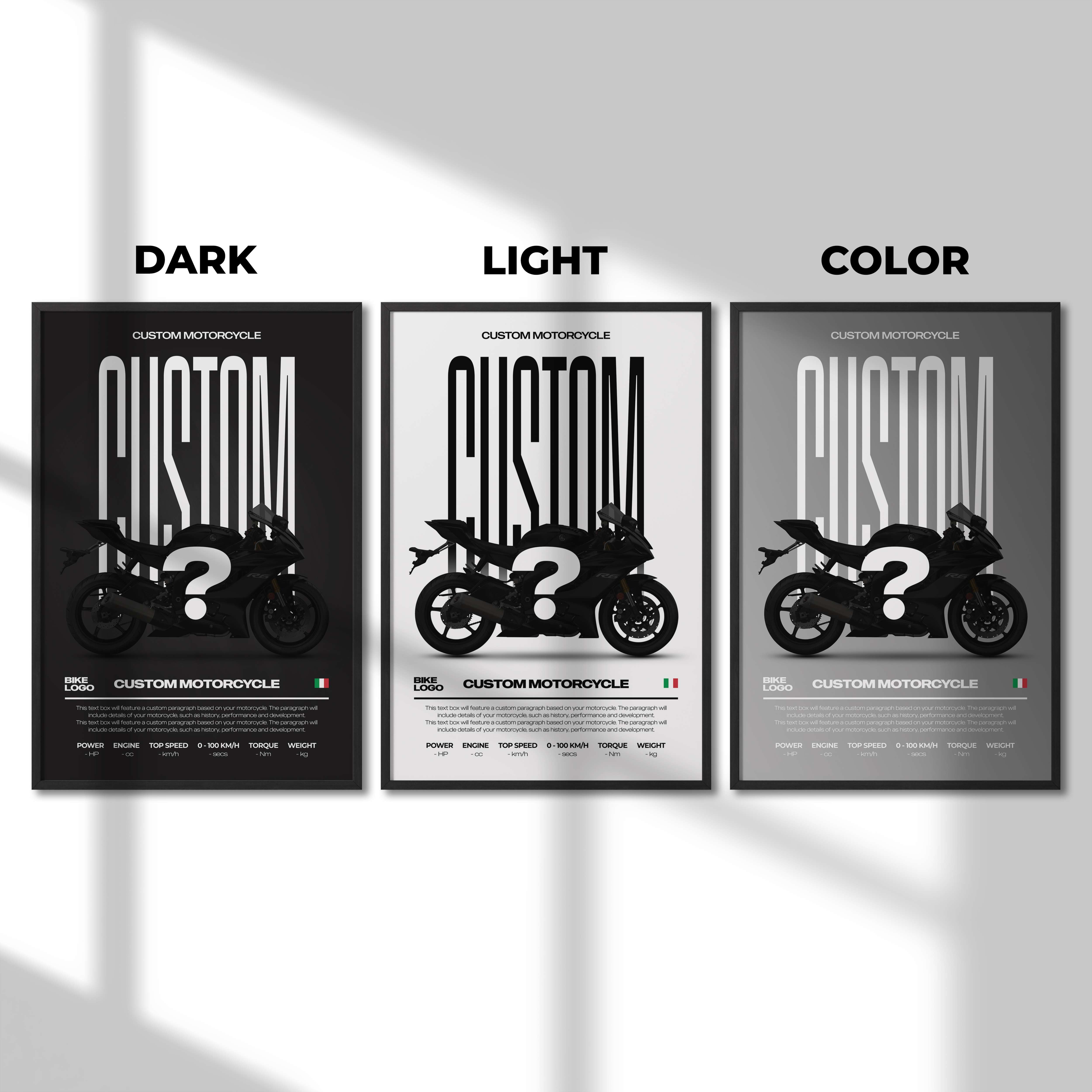 Modern Custom Motorcycle Poster – Artist Handmade