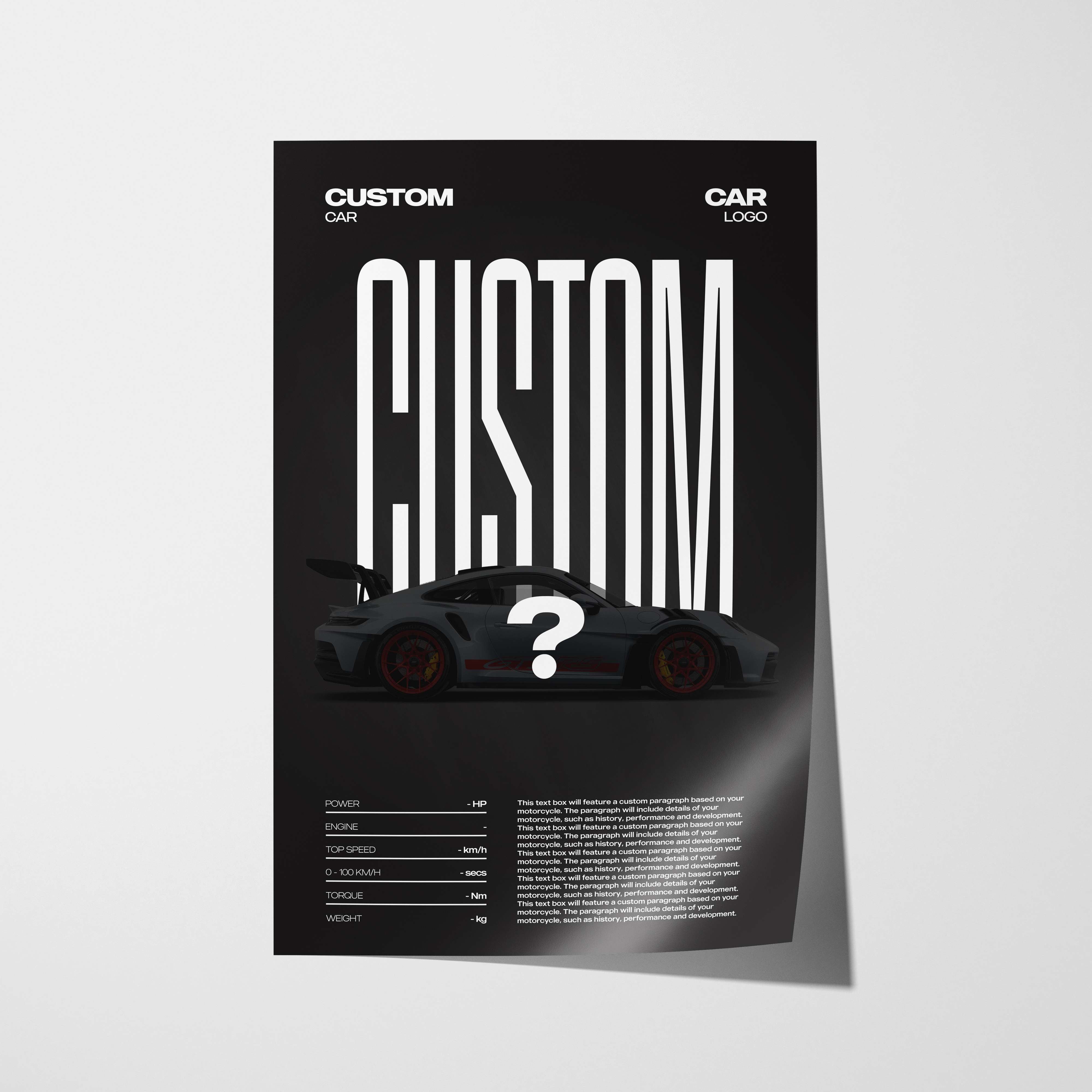 Editorial Custom Car Poster – Artist Handmade