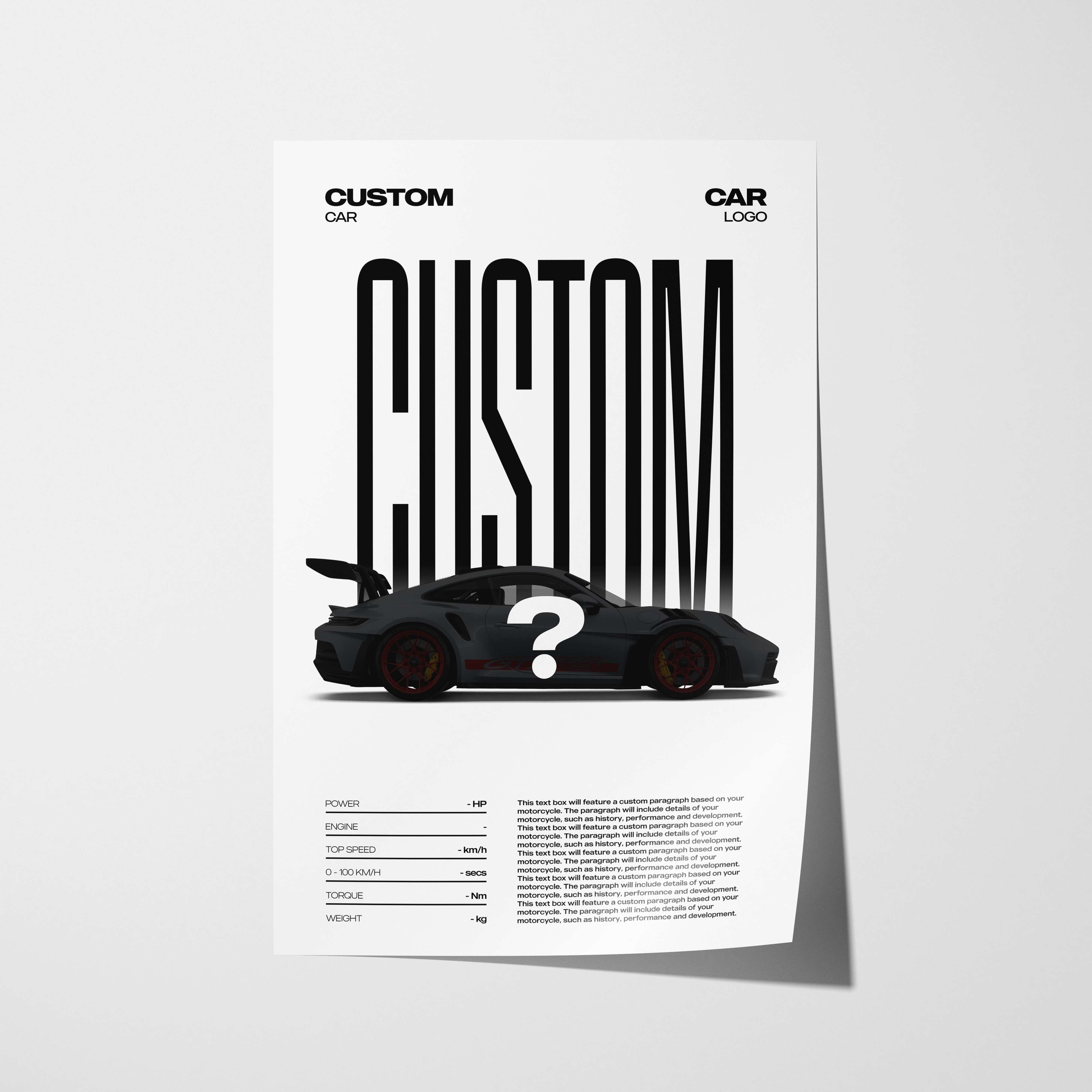 Editorial Custom Car Poster – Artist Handmade