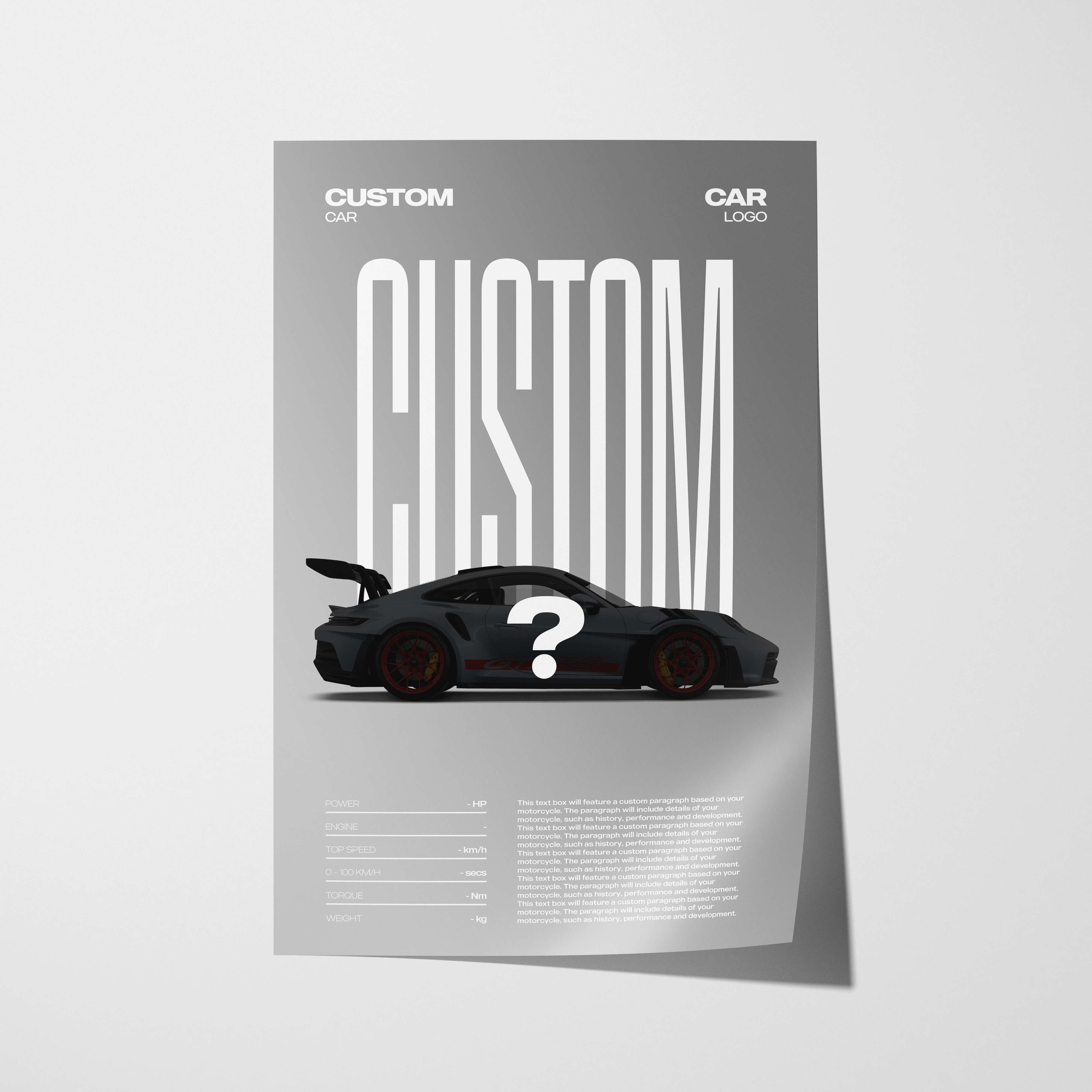 Editorial Custom Car Poster – Artist Handmade