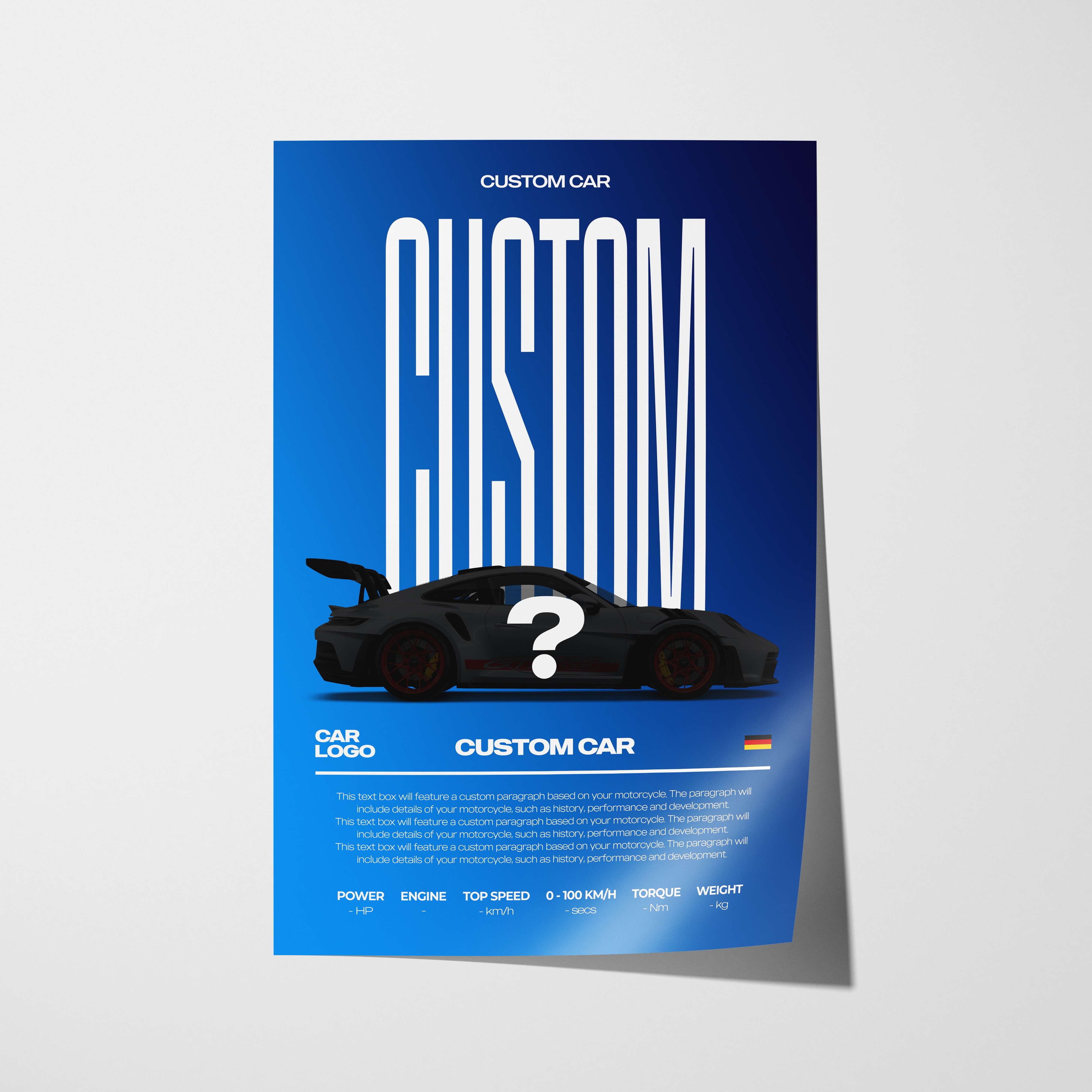 Modern Custom Car Poster – Artist Handmade