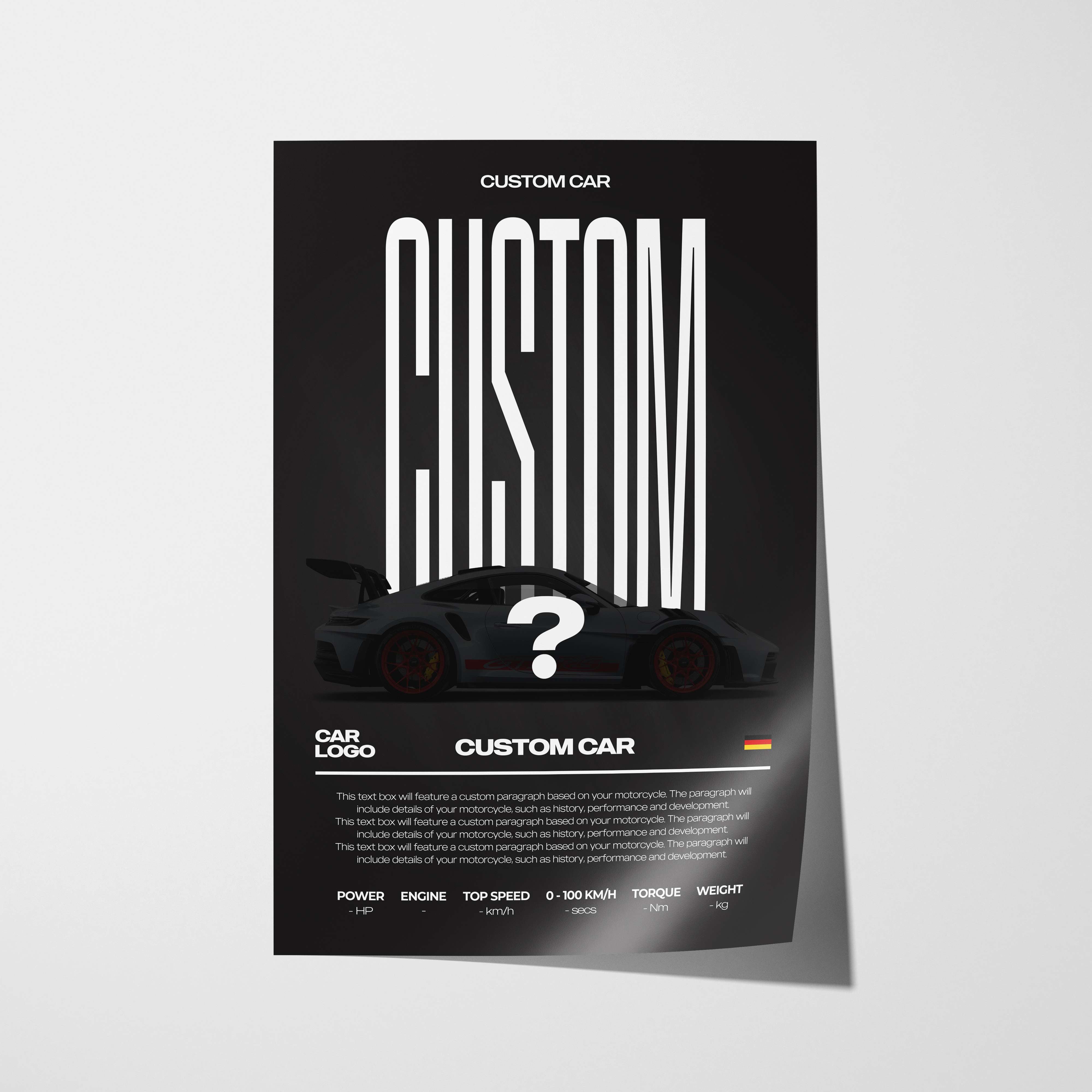 Modern Custom Car Poster – Artist Handmade