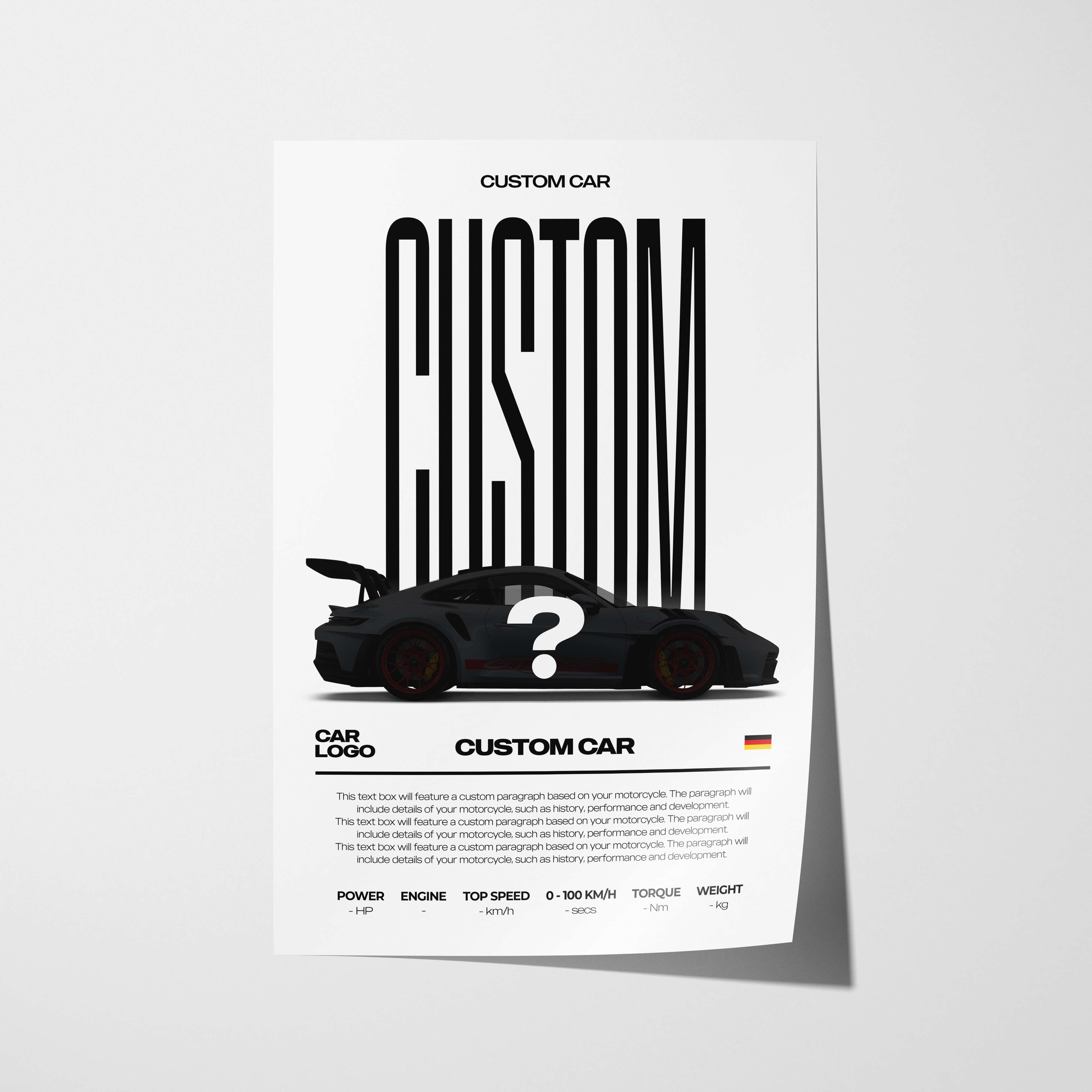 Modern Custom Car Poster – Artist Handmade
