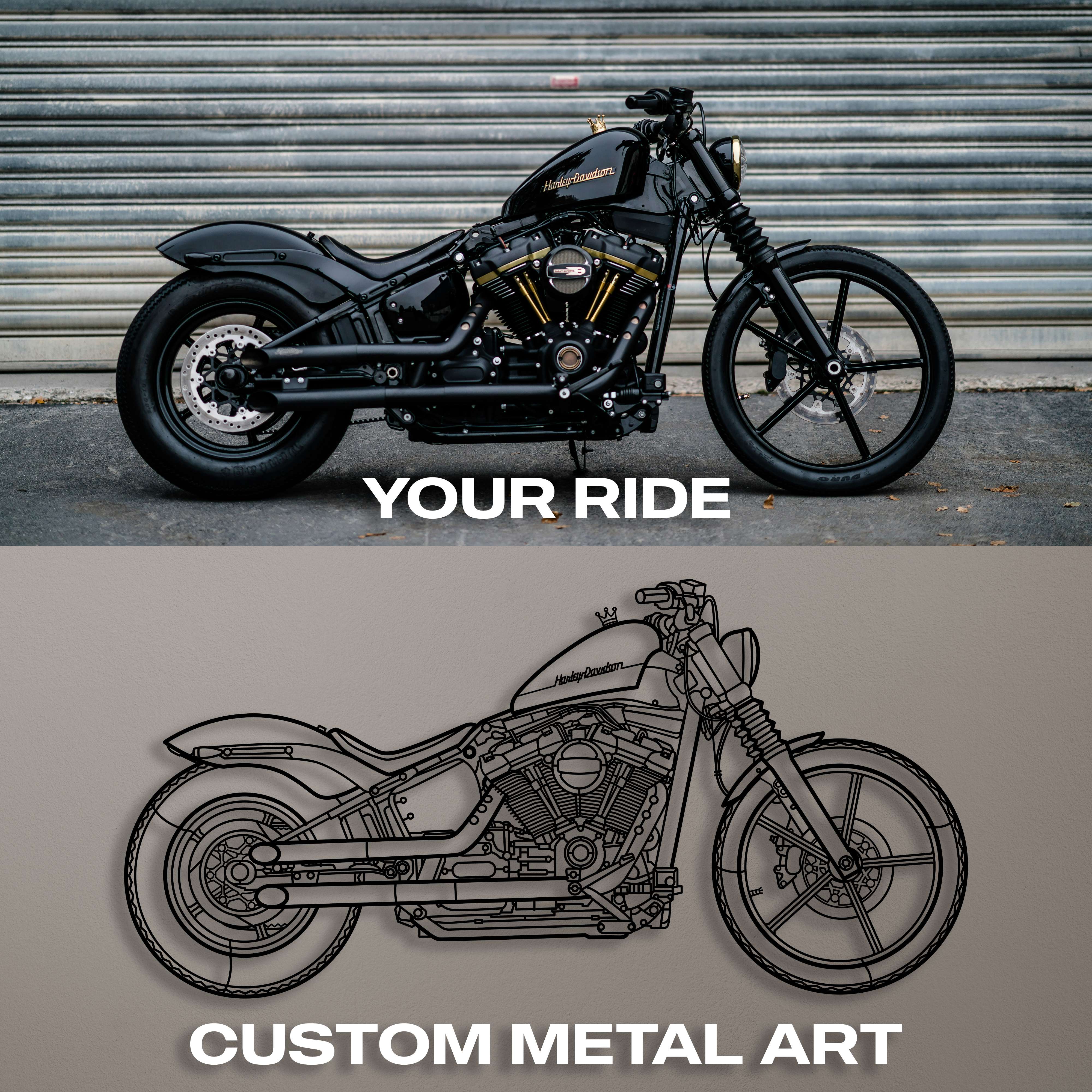 Custom Motorcycle Metal Art - Precision-Cut & Designed by Hand