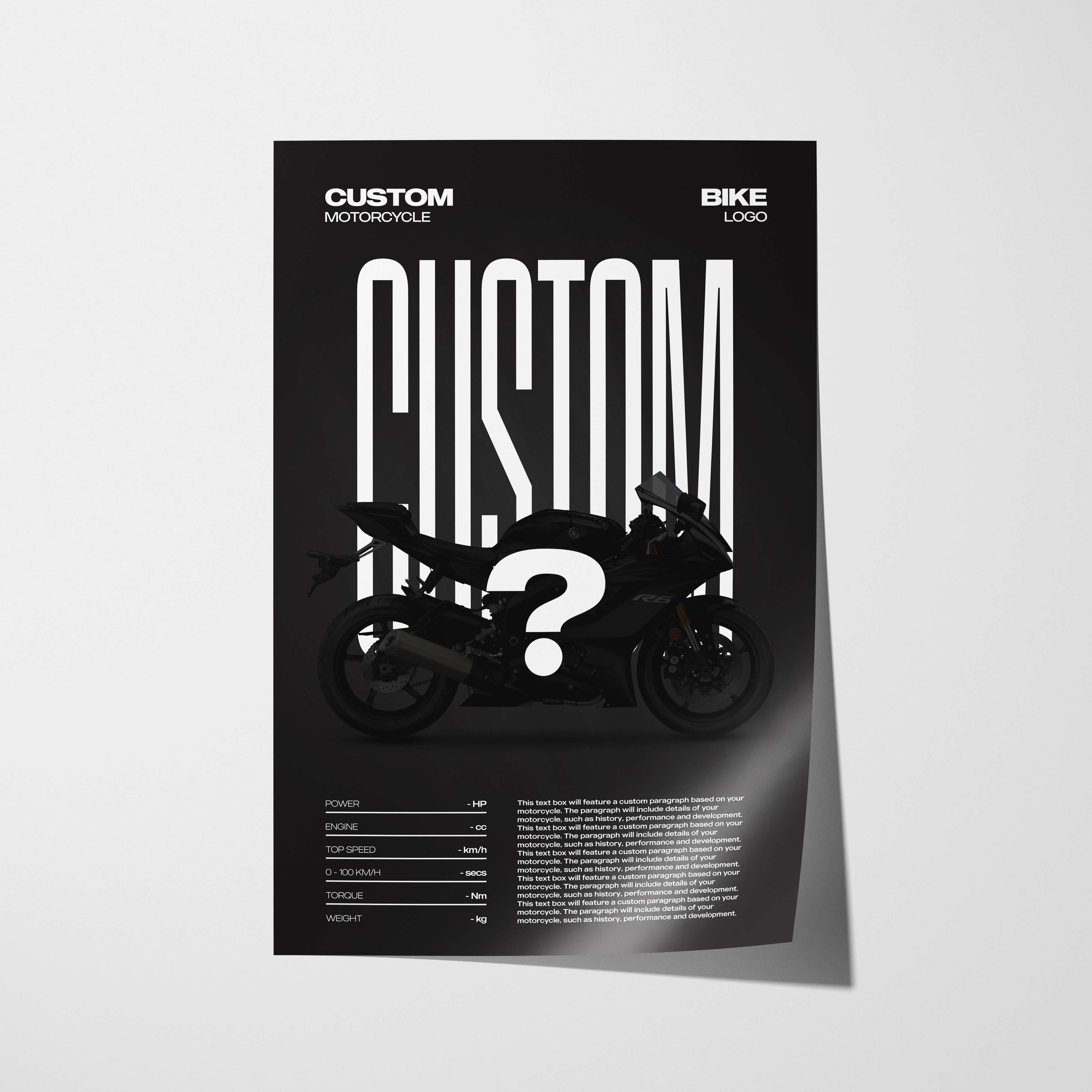 Editorial Custom Motorcycle Poster – Artist Handmade