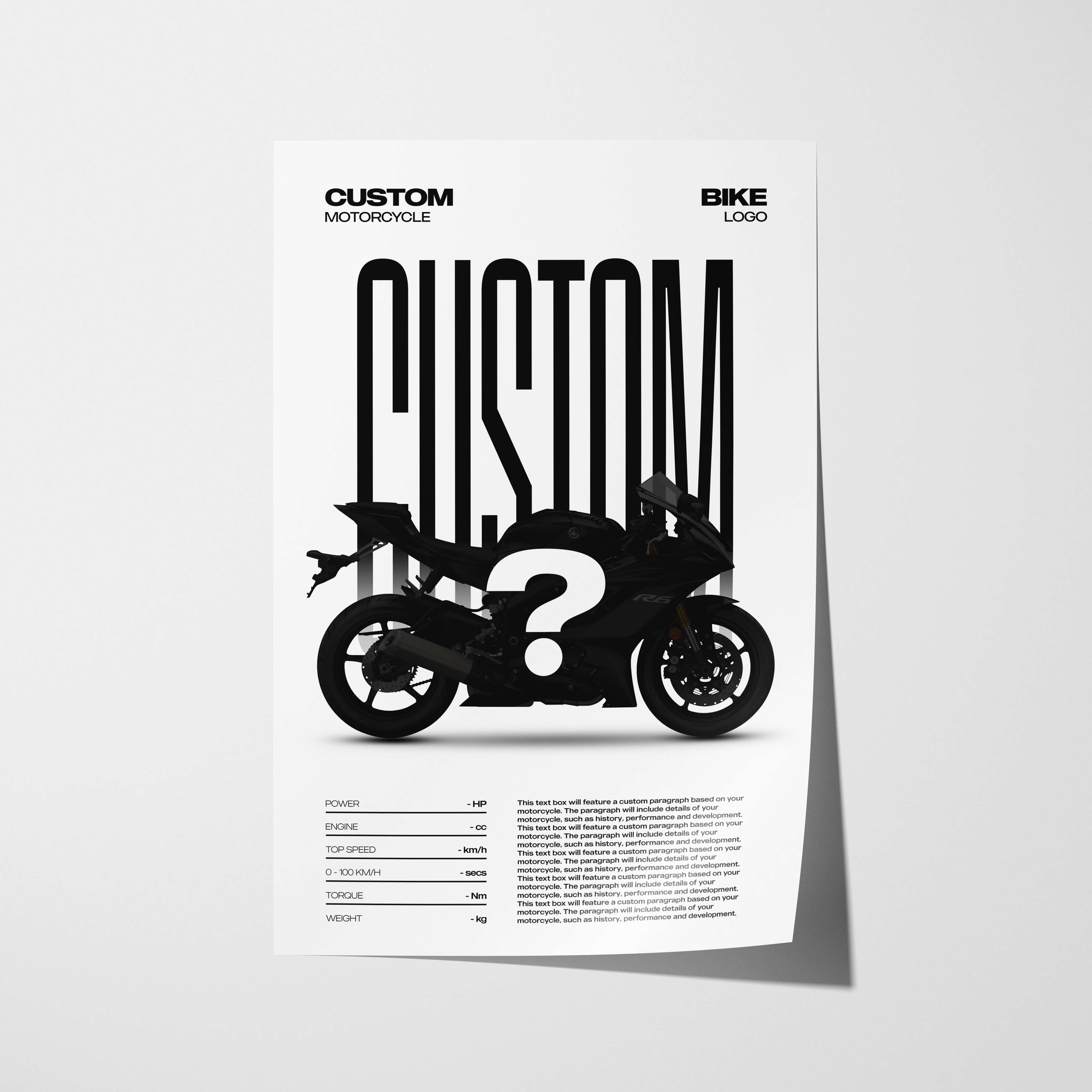 Editorial Custom Motorcycle Poster – Artist Handmade
