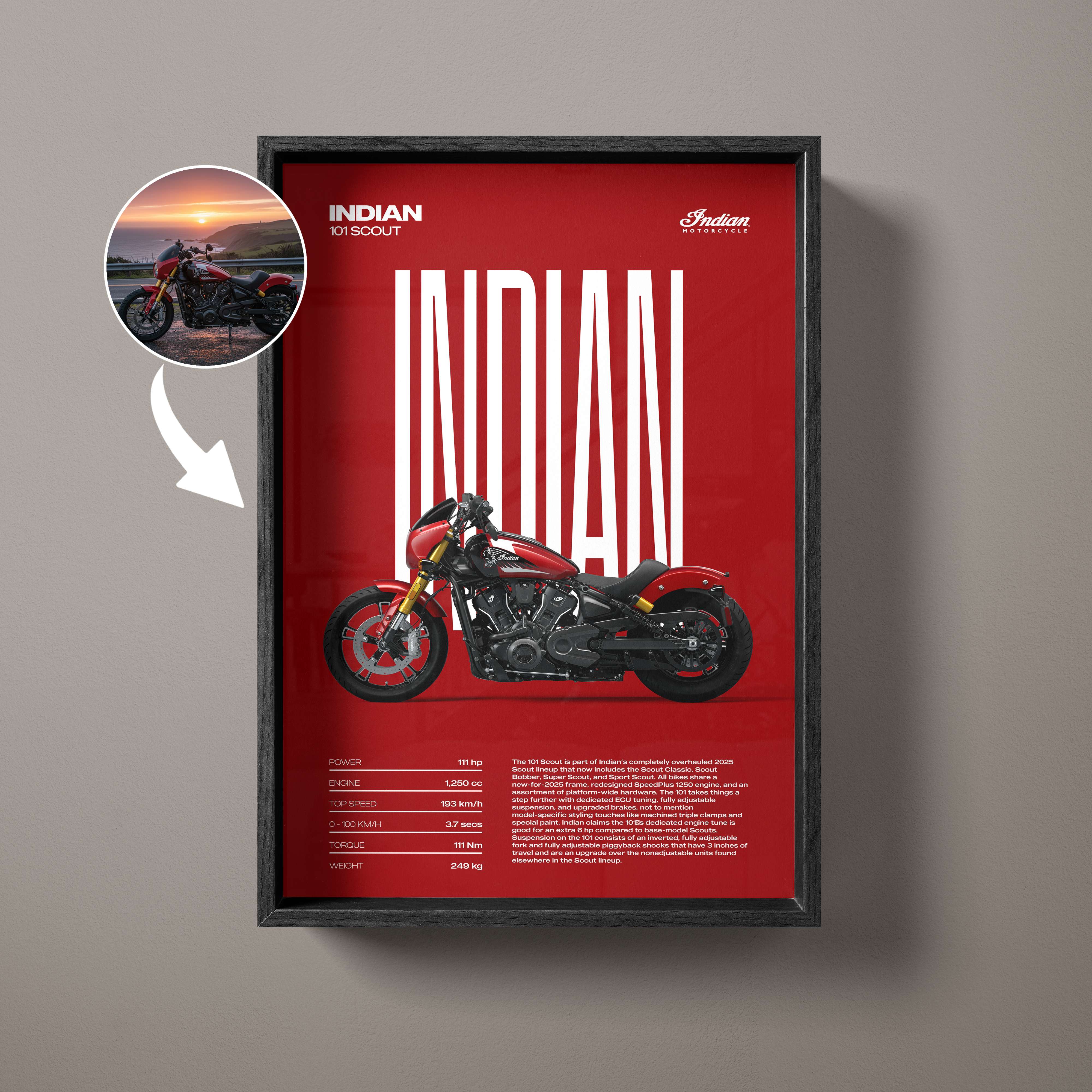 Editorial Custom Motorcycle Poster – Artist Handmade