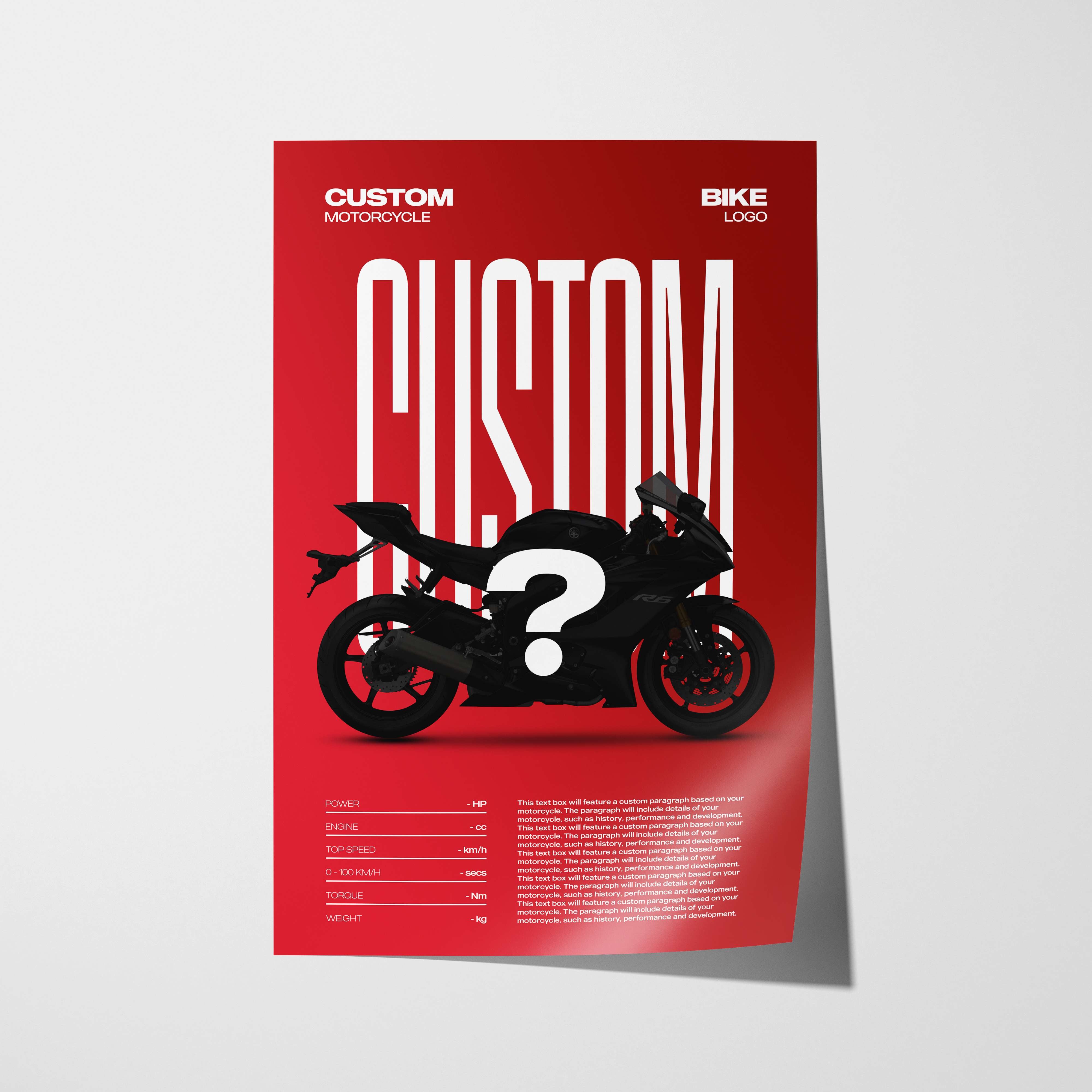 Editorial Custom Motorcycle Poster – Artist Handmade