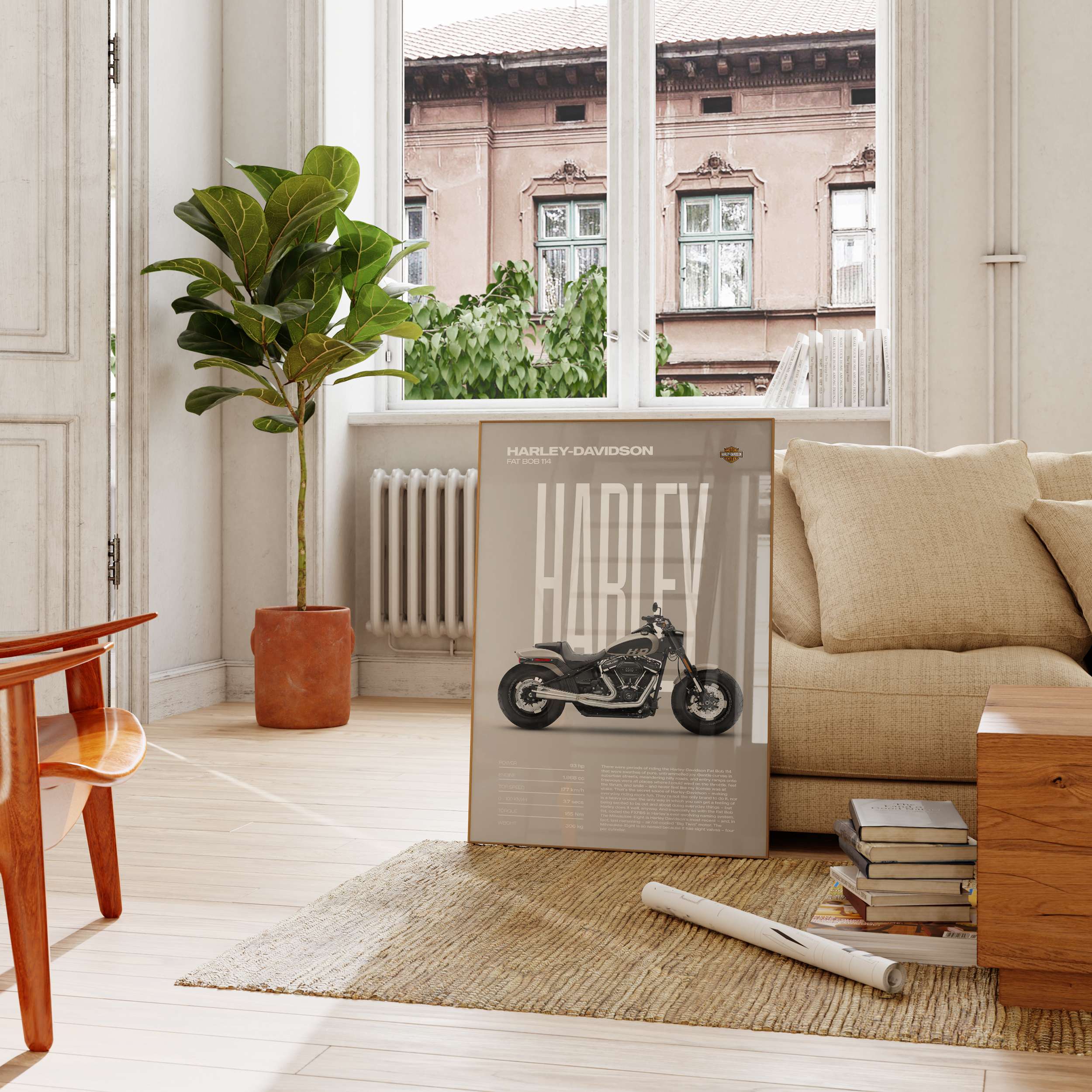 Editorial Custom Motorcycle Poster – Artist Handmade