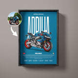 Modern Custom Motorcycle Poster – Artist Handmade