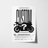 Modern Custom Motorcycle Poster – Artist Handmade