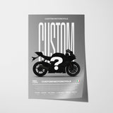 Modern Custom Motorcycle Poster – Artist Handmade