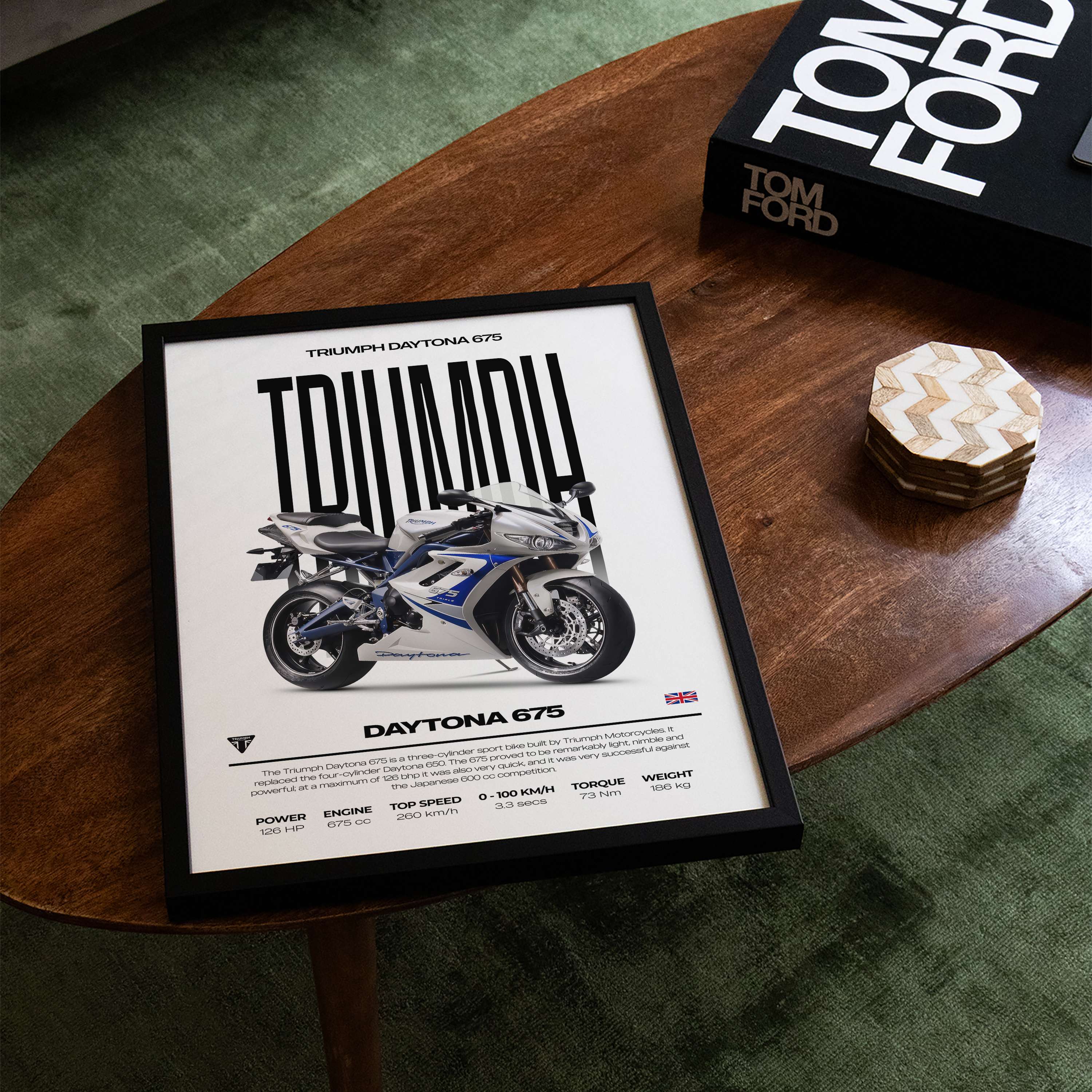 Modern Custom Motorcycle Poster – Artist Handmade