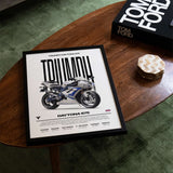 Modern Custom Motorcycle Poster – Artist Handmade