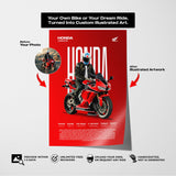 Custom Motorcycle Illustration Artwork – Artist Handmade