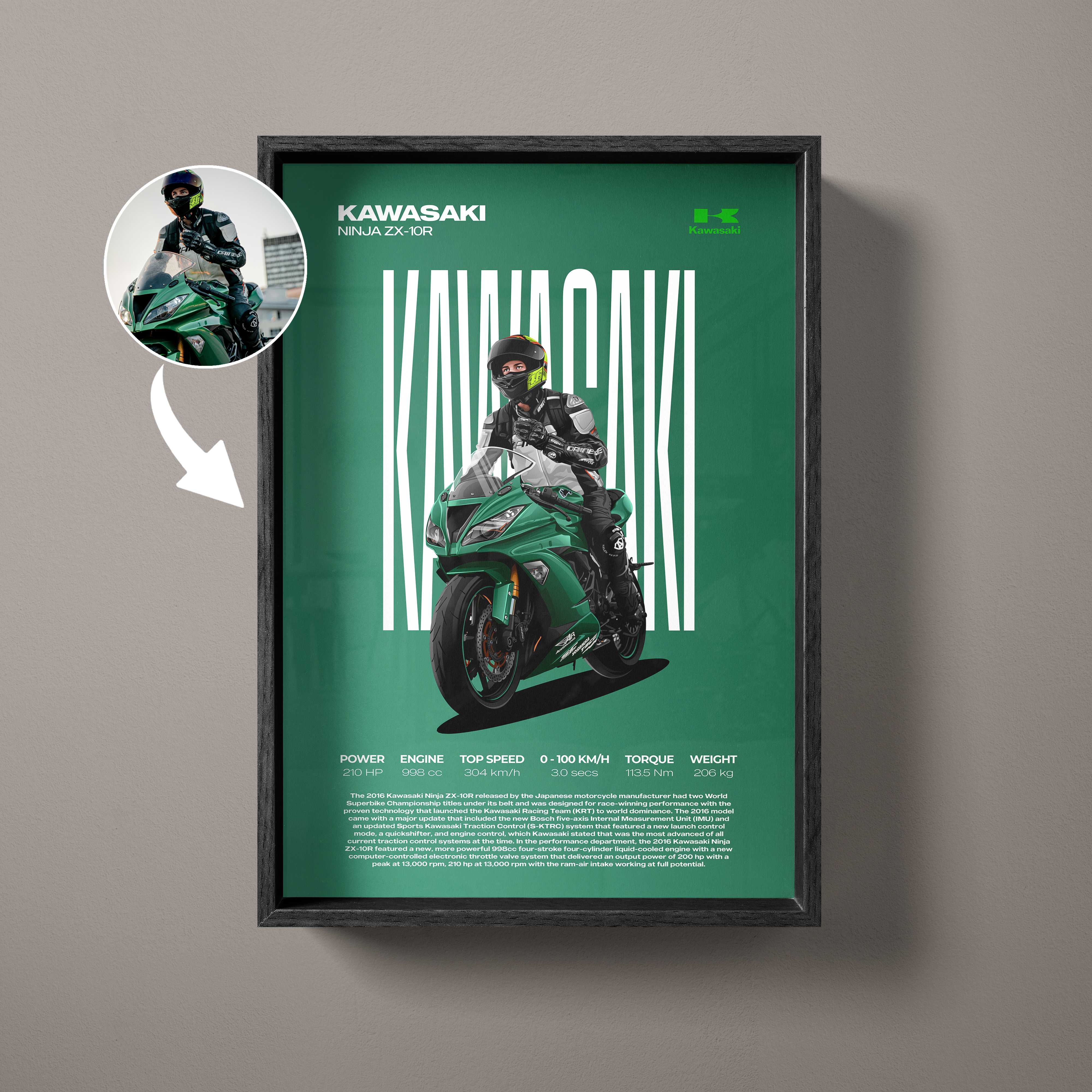 Custom Motorcycle Illustration Artwork – Artist Handmade